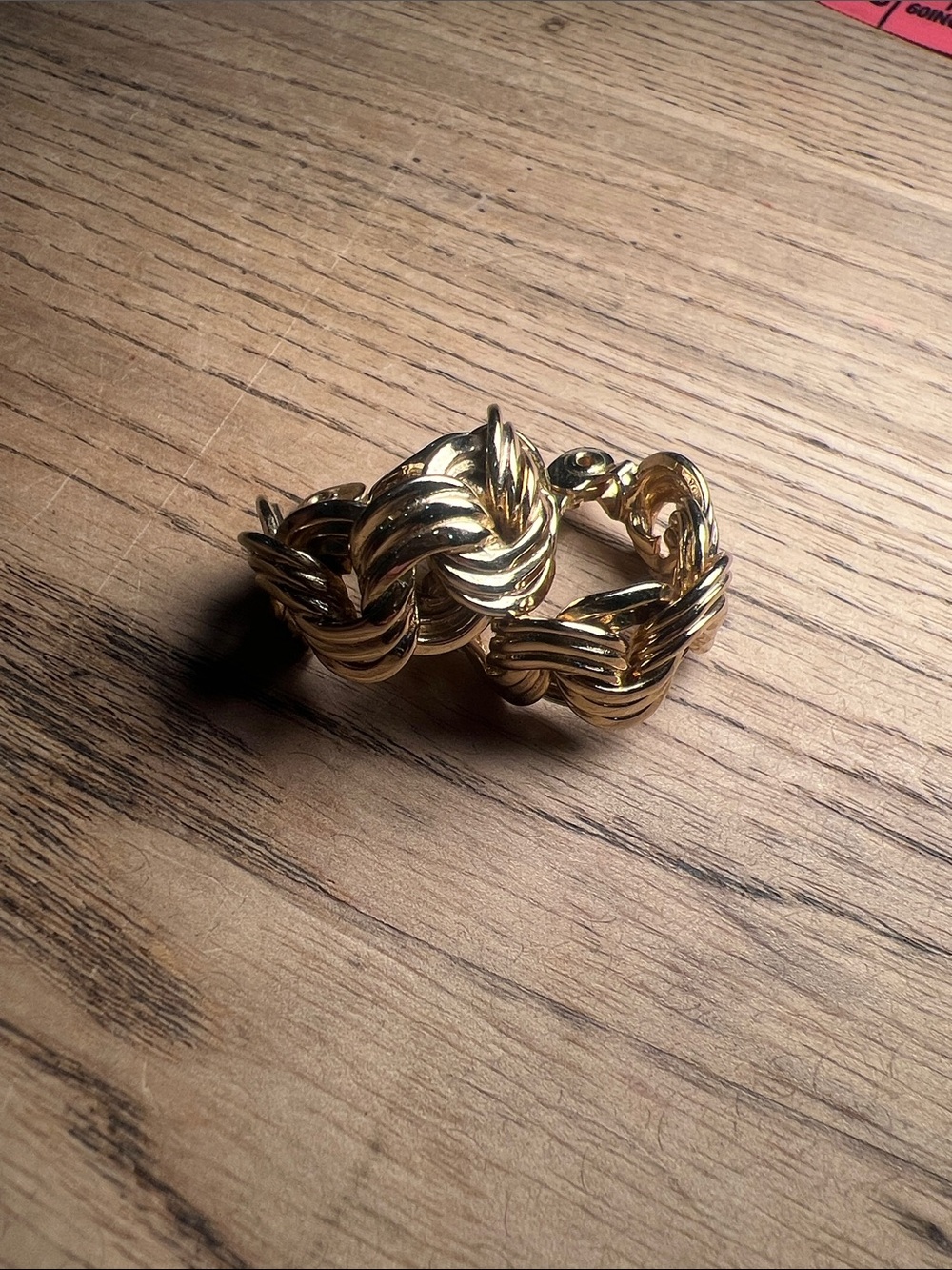 Monet Gold Braided Link Clip On Statement Ear Rings - Women Jewelry